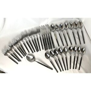 Continental Stainless Flatware MCM Black Diamond ‎ *36 piece Lot* Japan Vintage